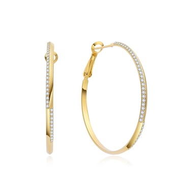 MOISS stříbrné náušnice GOLD 38mm